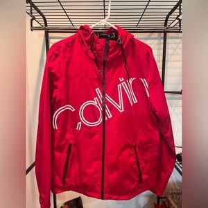 Red Calvin Klein Windbreaker